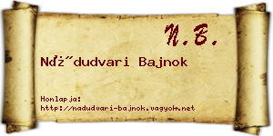 Nádudvari Bajnok névjegykártya